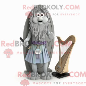 Grå Celtic Harp maskot...