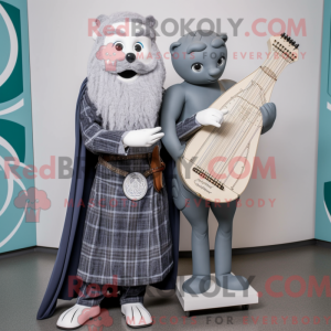 Gray Celtic Harp mascot...
