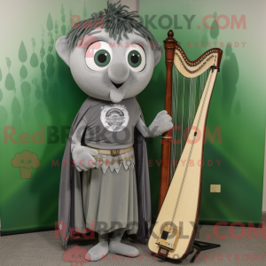 Gray Celtic Harp mascot...