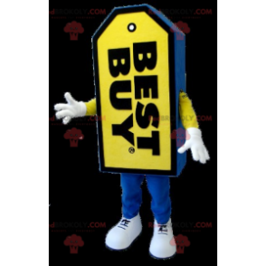 Mascotte d'étiquette géante Best Buy bleue et jaune -