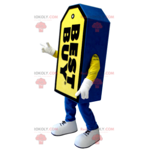 Mascotte d'étiquette géante Best Buy bleue et jaune -