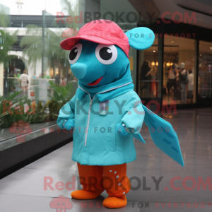 Turkis laks maskot kostume...