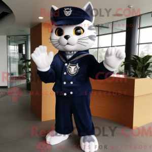 Navy Cat-maskotdraktfigur...