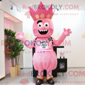 Pink King maskot kostume...
