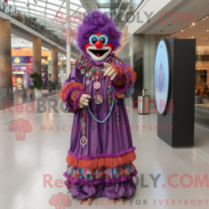Lilla klovne maskot kostume...