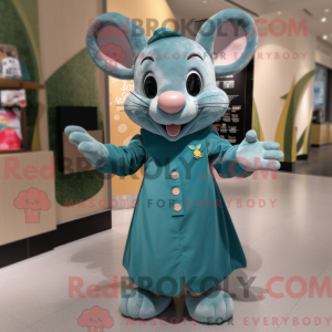 Teal Mouse mascottekostuum...