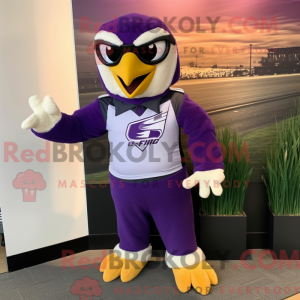 Purple Falcon mascot...
