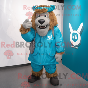 Cyan Bison Maskottchen...