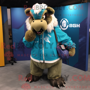 Cyan Bison Maskottchen...