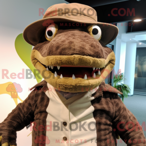 Brun krokodille maskot...
