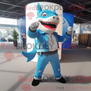 Sky Blue Shark maskotka...