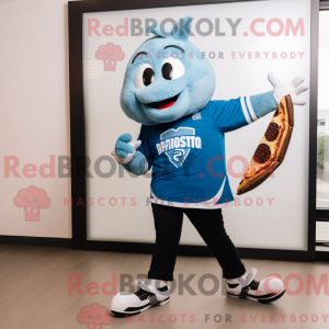 Blue Pizza Slice maskot...
