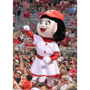 Jentemaskott med et hode i form av en baseball - Redbrokoly.com
