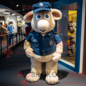 Navy Sheep-maskotdraktfigur...