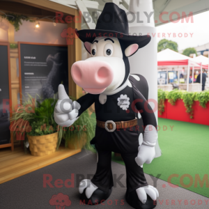 Black Hereford Cow mascot...