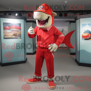 Red Shark-maskotdraktfigur...