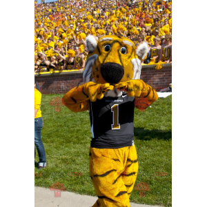 Mascot tigre blanco y negro amarillo - Redbrokoly.com
