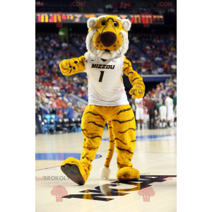 Mascot yellow white and black tiger - Redbrokoly.com