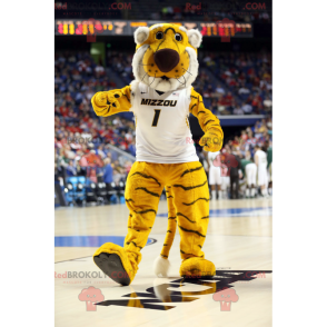 Mascot yellow white and black tiger - Redbrokoly.com