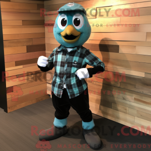 Teal Blackbird mascot...