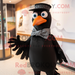 Sort måge maskot kostume...