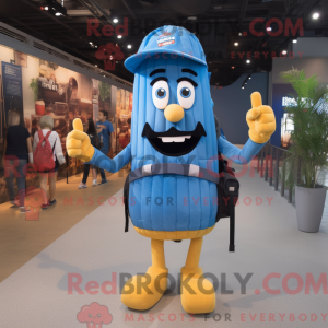 Blue French Fries mascot...