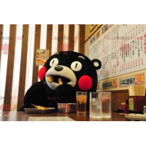 Mascotte orso bianco e nero con le guance rosse - Redbrokoly.com
