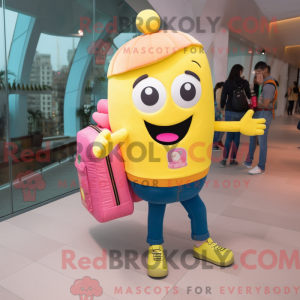 Gul Pink maskot kostume...