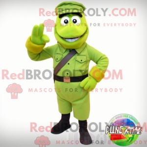 Limegrøn grøn baret maskot...