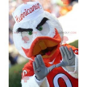 Mascote pássaro pato branco e laranja - Redbrokoly.com
