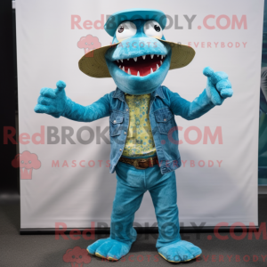 Turkis krokodille maskot...