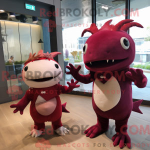Maroon Axolotls mascot...