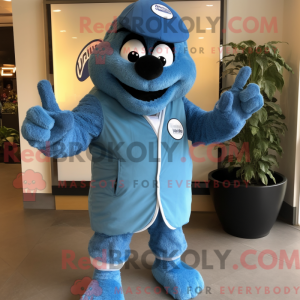 Blå Falafel maskot kostume...