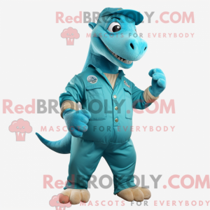 Cyan Iguanodon máscara de...