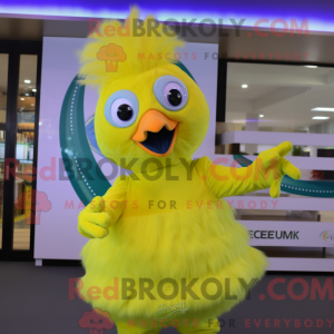 Citrongul påfugl maskot...