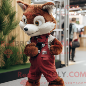 Maroon Fox mascottekostuum...