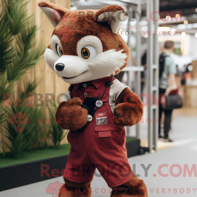 Fantasia de mascote de raposa marrom com macacão e luvas - Mascotes da raposa - REBROKO_276262 - RedBrokoly.com
