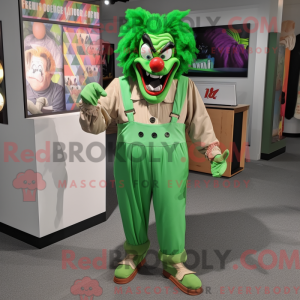 Green Evil Clown maskot...