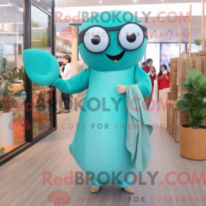 Postava maskota Teal Whale...