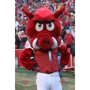 Red and white wild boar mascot - Redbrokoly.com