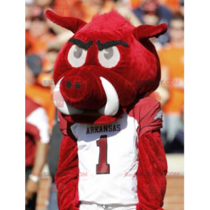 Red and white wild boar mascot - Redbrokoly.com