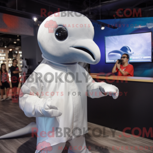 Silver Beluga Whale maskot...