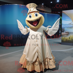 Beige Swordfish mascot...