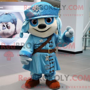 Sky Blue Pirate maskot...