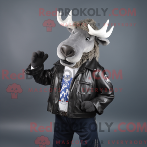 Silver Moose maskot kostume...
