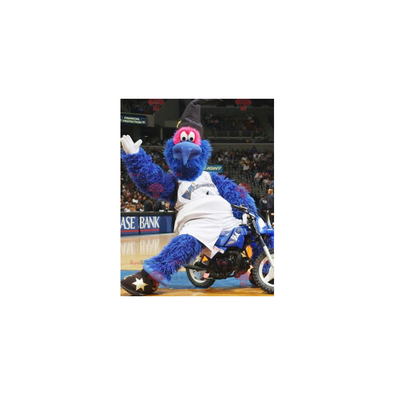 Mascotte d'oiseau bleu et rose tout poilu - Redbrokoly.com Mascotte d'oiseau bleu et rose tout poilu - Redbrokoly.com