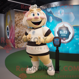 Beige Rugby Ball maskot...