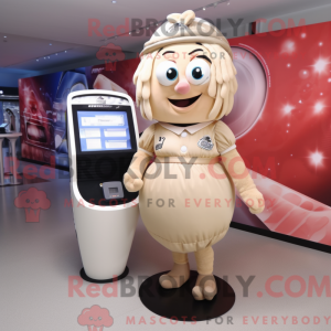 Beige Rugby Ball maskot...