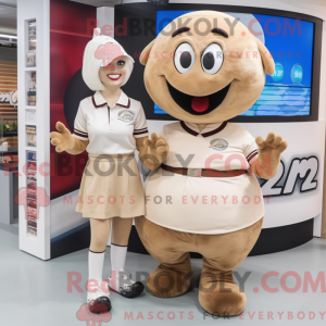 Beige Rugby Ball maskot...