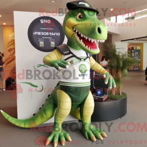 Oliven Spinosaurus maskot...